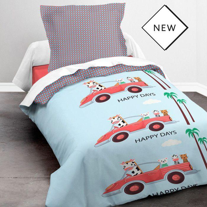 Parure de couette 140 x 200 "Nice Days" 100% Coton / 57 Fils/cm2