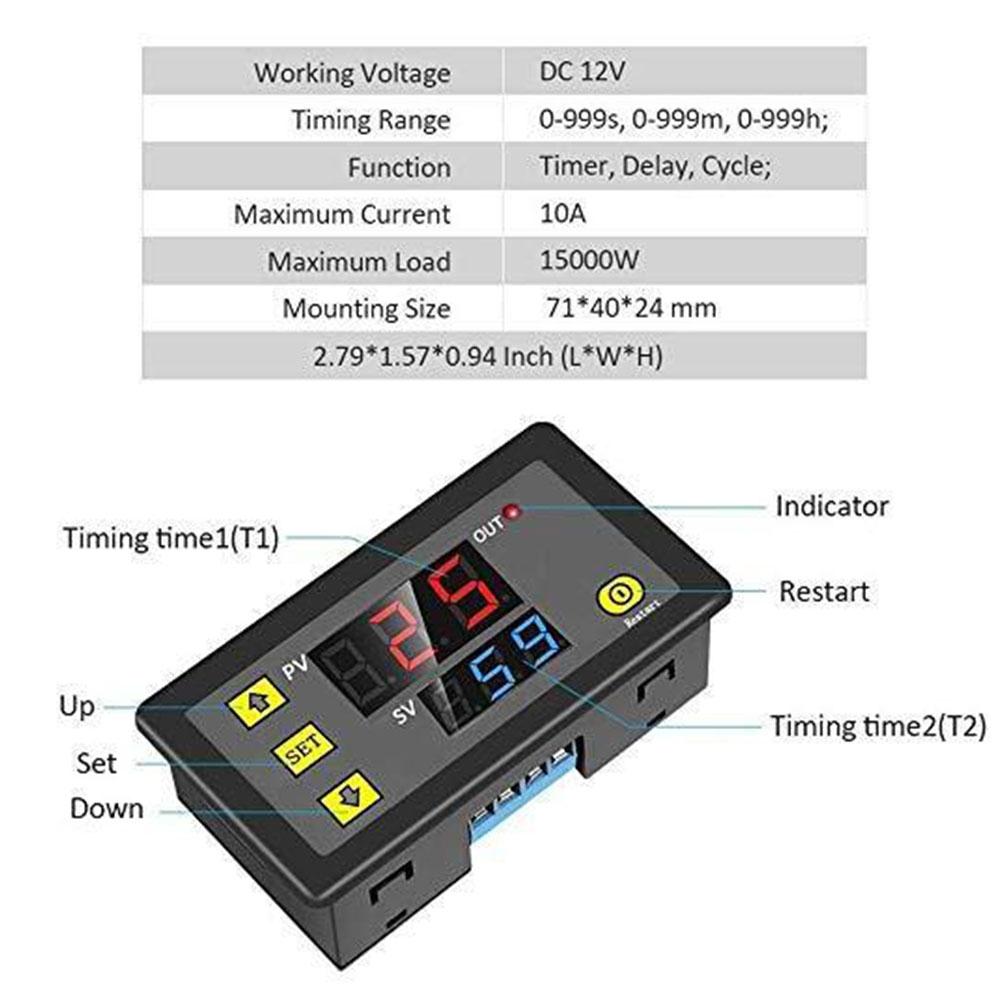 Control Switch Cycle DC 12V Delay Digital Light ON-Off