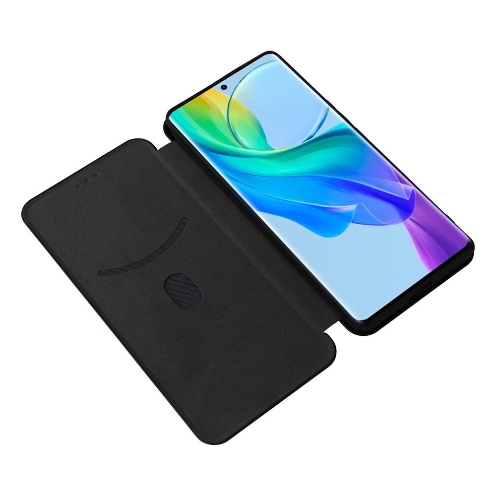 Чехол для телефона VIVO V29 Lite из углеродного волокна с поддержкой нескольких карт: Нейтральная защитная обложка-книжка