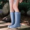 Дождевая обувь женская модная взрослая высокие резиновые сапоги теплая обувь для воды износостойкая нескользящая водонепроницаемая резиновая обувь дождевые сапоги тропический лес поход