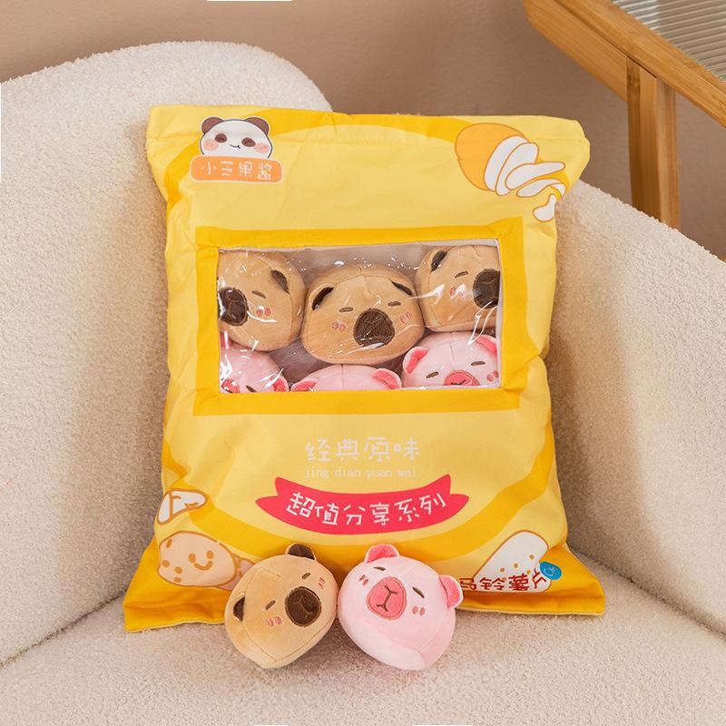 Capibala Snack Pillow Bag Of Small Doll Plush Toy Capybara Doll Cushion Doll