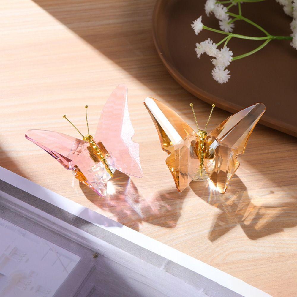 Transparent Crystal Butterfly Statue Color Butterfly Crystal Butterfly Craft Room Aesthetic Decor