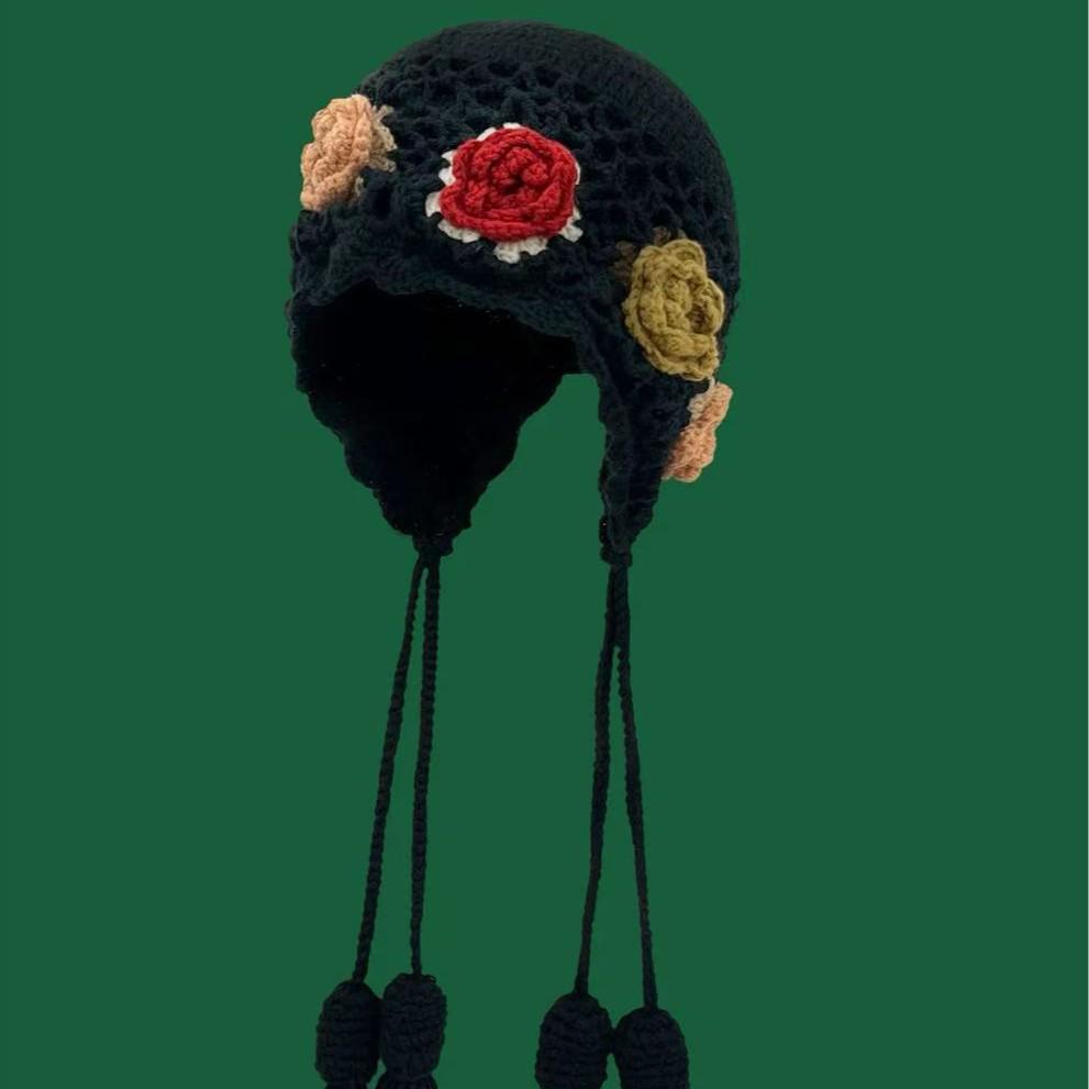 Этнический стиль Ретро Вязаная Шерстяная Шапка Бини с Кисточками