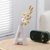 Ceramic Letter Vase Tabletop Ornamental Flower Holder Minimalist Style Solid Color Vase for Home Decor Living Room Dining Room
