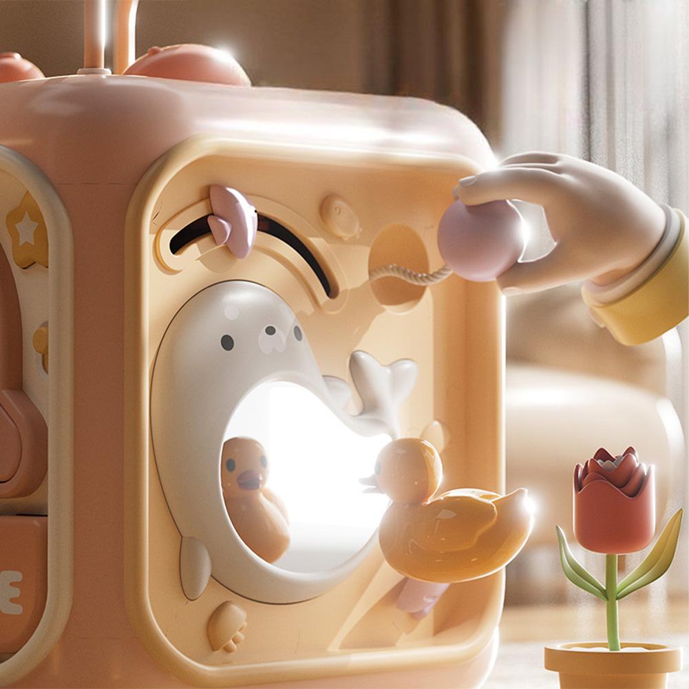 Baby Activity Cube Cute Cartoon Animal Activity Play Cube With Music Sensory Toys Gifts For Toddlers Ages 0-3