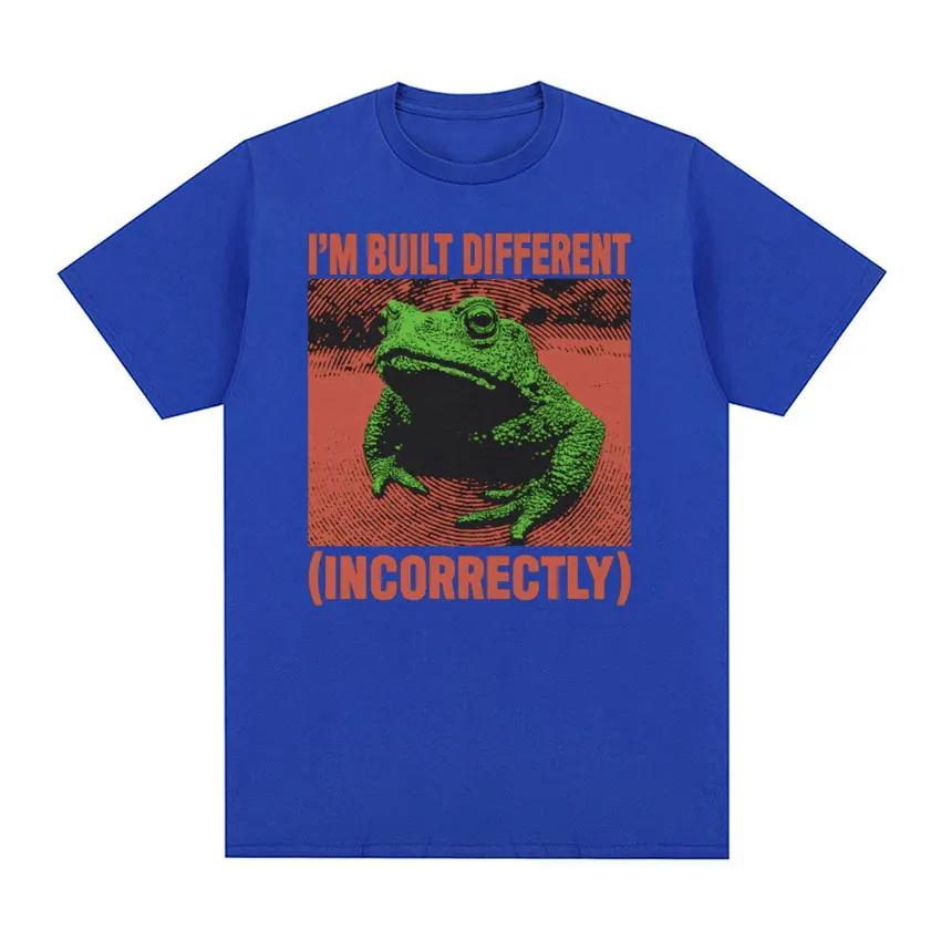 Built Different Incorrectly Frog Meme Tees Japanese The Horrors Frogs Vintage Graphic T Shirt Men Women Oversized Cotton T-shirt