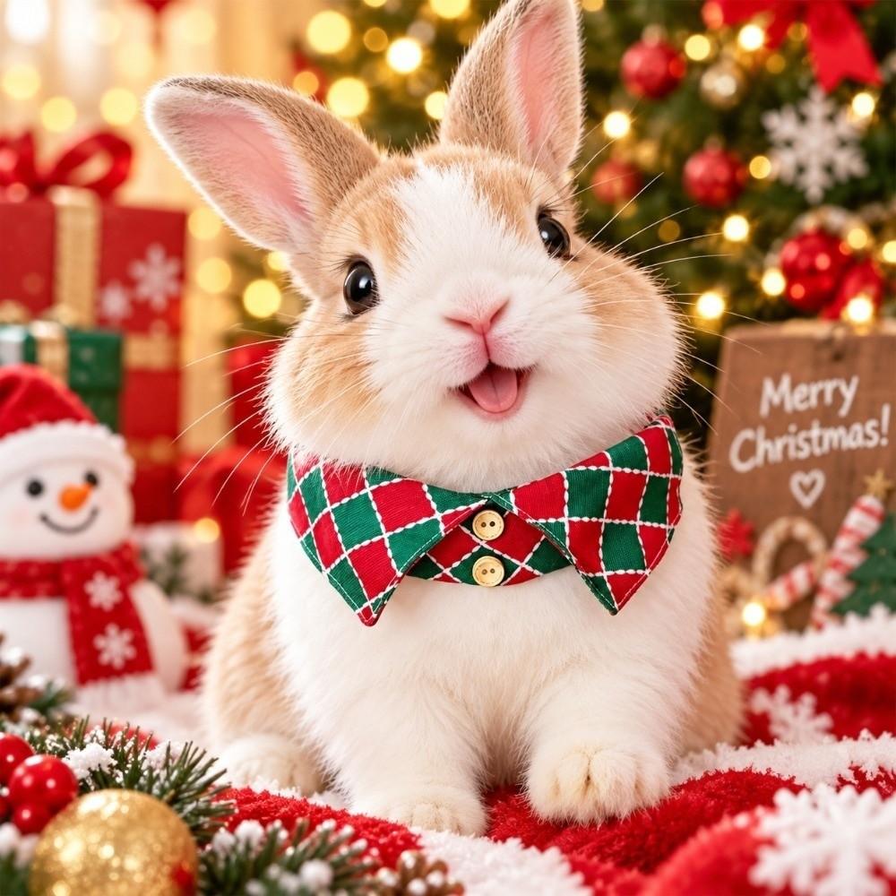 Turn Down Lapel Christmas Pet Collar Plaid Pattern British Plaid Neckband Puppy Kittens