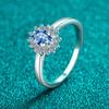 0.5ct Oval Cut Blue Moissanite Rings for Women Luxury Quality Wedding Band S925 Sterling Silver Ring Jewelry