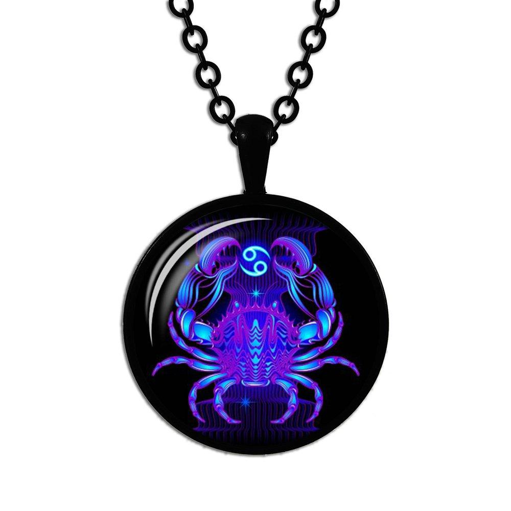 Новая мода 12 знаков зодиака дизайн зодиак гороскоп астрология кулон ожерелье дамы мужчины стекло кабошон ожерелье