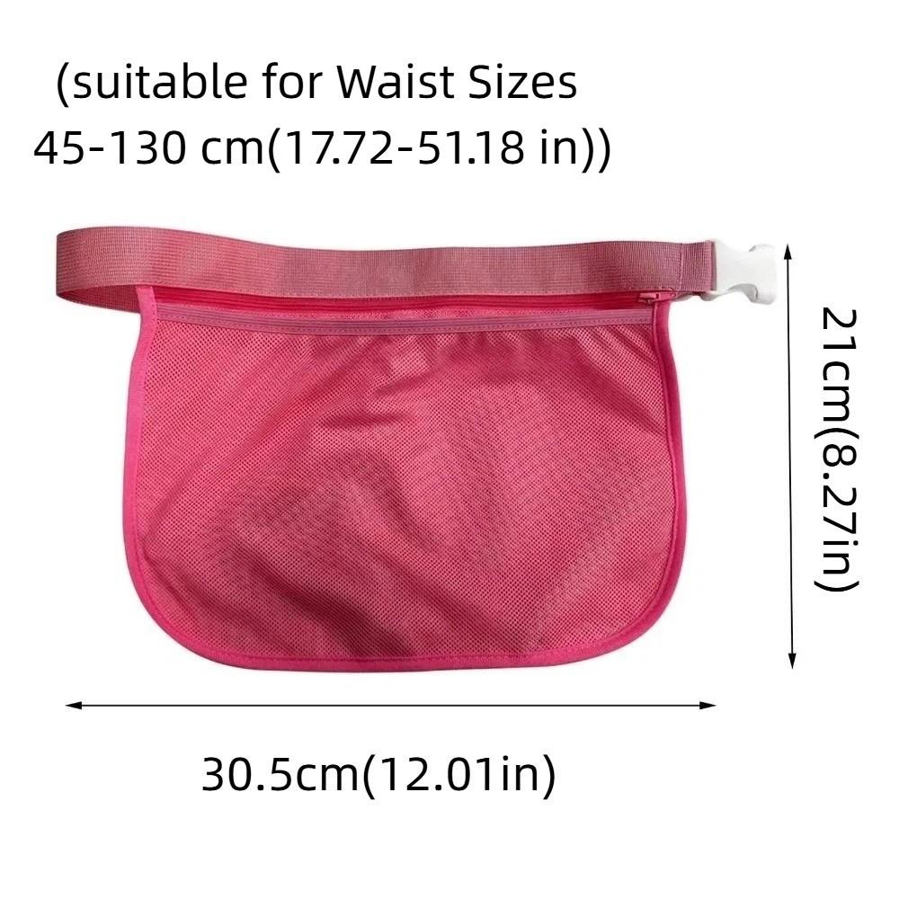 High Elasticity Tennis Ball Holder Bag Mesh Material Adjustable Band Ball Waist Pouch Elastic Fabric Breathable