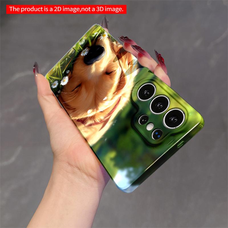 2DFlat Samsung phone case Golden Retriever Sleeping in Daisies Garden Applicable to Galaxy S22 S23 S24 S25ULTRA S26 A12 A13 A14 A15 A16