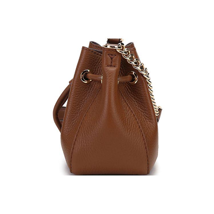 Michael Kors MK Phoebe Сумка-ведро на шнурке с цепочкой Ретро Повседневная Кожаная Женские сумки Коричневый 32H1G8PD0L-230