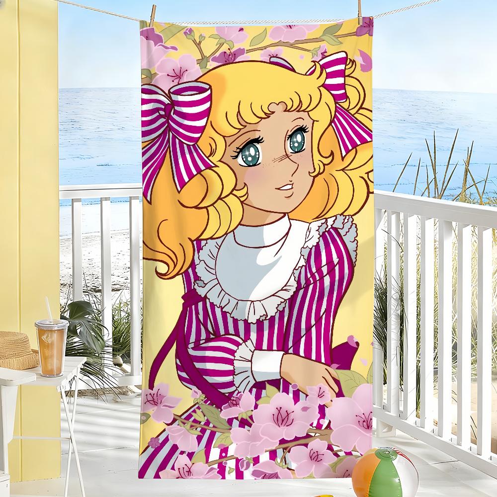 Классический Аниме C-Candy Конфетная Девочка Полотенце Мягкое Бассейн Подарок Для Путешествий Спортзал Душ Кемпинг Быстросохнущее Спортивное Большое Пляжное Полотенце