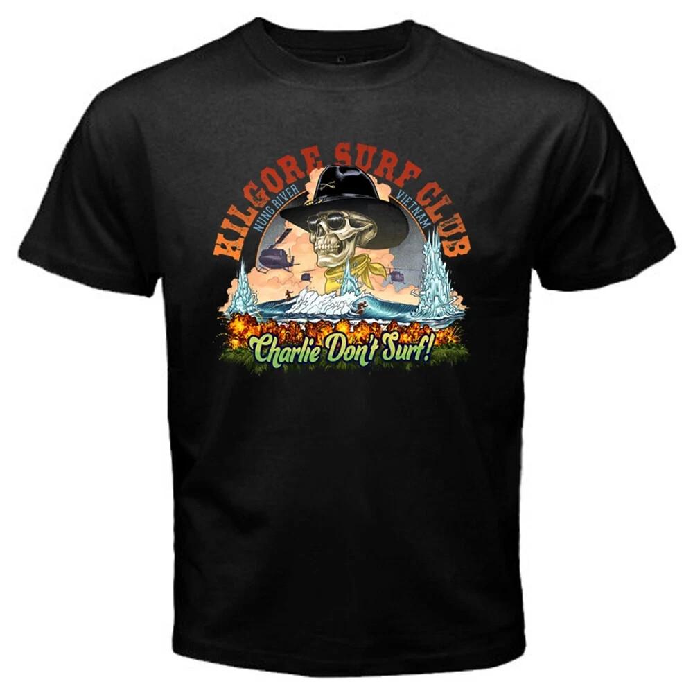 Kilgore Surf Club Charlie Don't Surf Men's Black Size S to 5XL