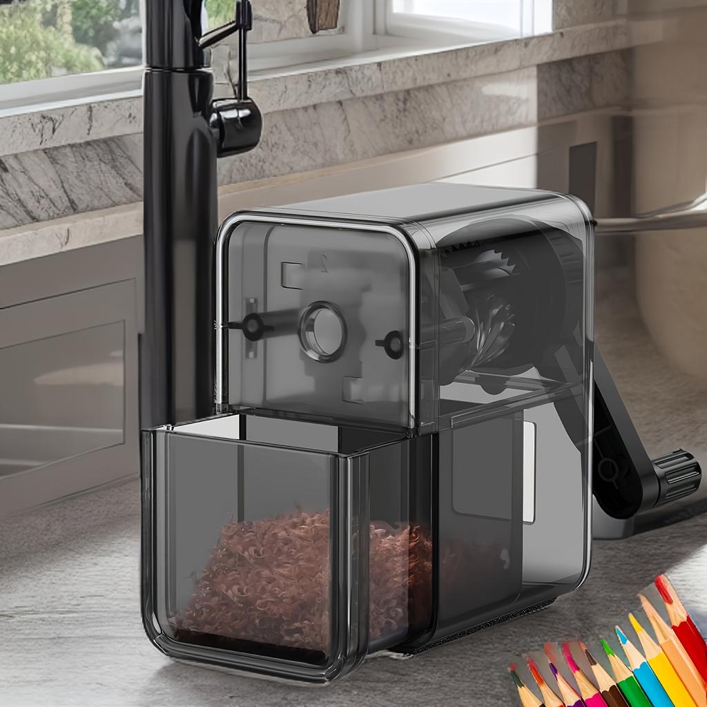 Черная ручная точилка для карандашей с более прочным винтовым лезвием для быстрой заточки цветных/художественных карандашей