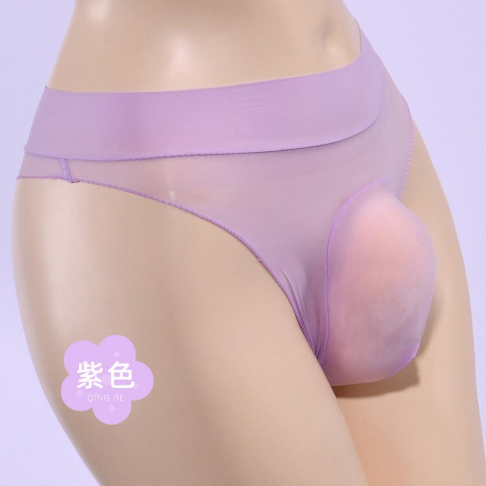 Cross-border Amazon Oily Men's Briefs Jj Set Seamless Stockings Sexy Shorts Silky U-shaped Pouch Panties