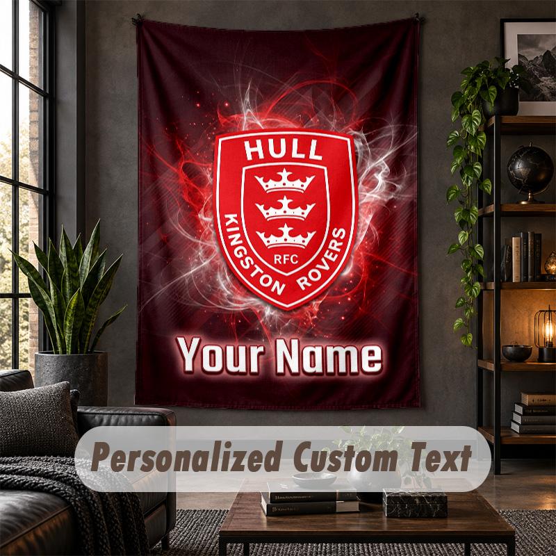 Personalized Wall Tapestry,Hull KR Custom Text, Soft Fabric Wall Art For Indoor Decoration