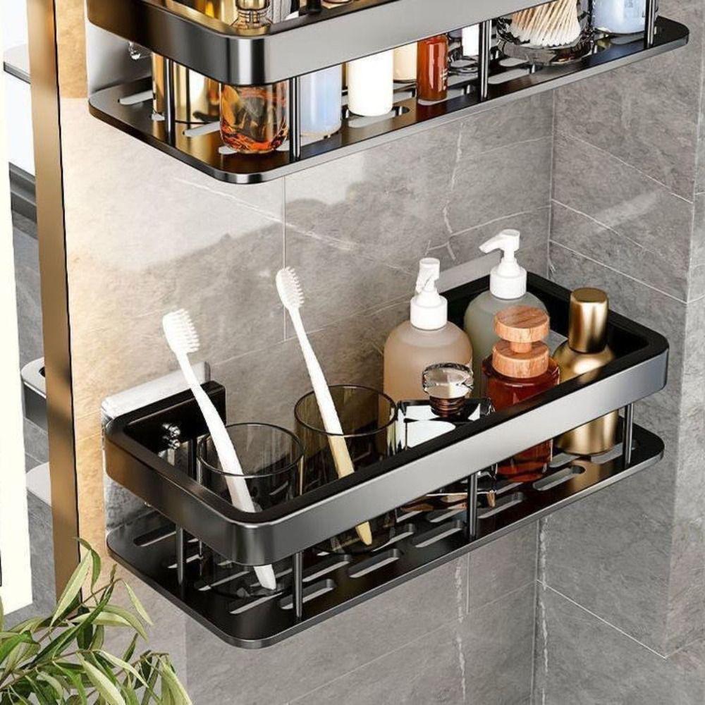 2Pcs Thicken Wall-Mounted Shelf Rack Rustproof Home Storage Organizer Bathroom Accessories