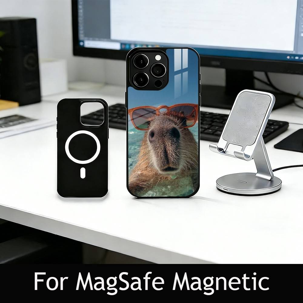 Cute capybara Phone Case For iPhone17,16,15,14,13,12,11 Plus,Pro Magnetic with Magsafe Wireless Charging