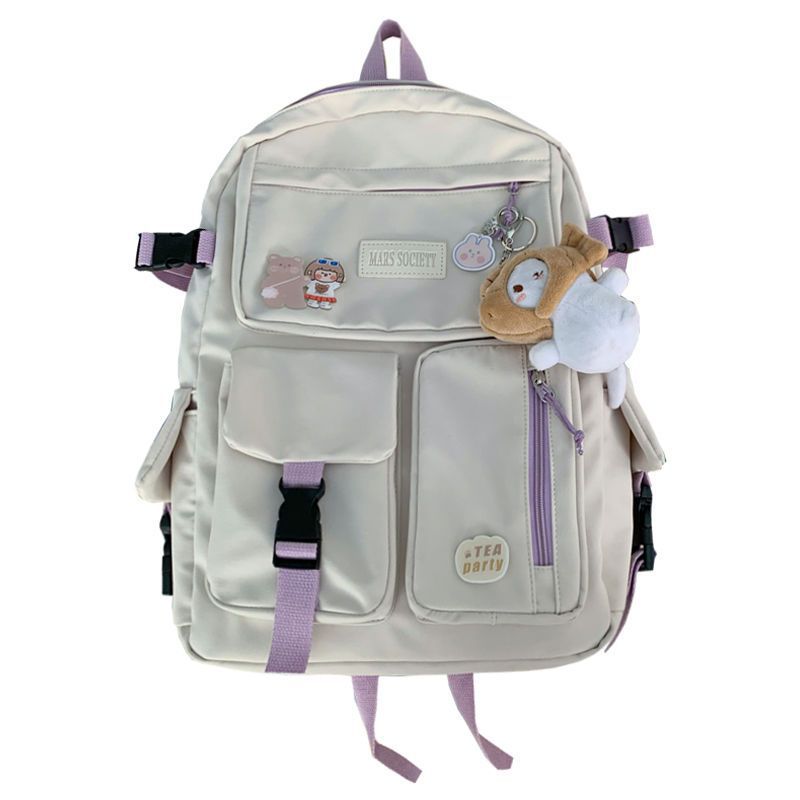 Schoolbag Korean ins college style backpack, Japanese Harajuku vintage student schoolbag female versatile travel backpack lightweight