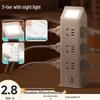 Vertical Multi-Functional Power Strip with USB Charging, Individual Switches, and Extension Cord