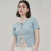 ODER Eyelet Bamboo Two-Way Cardigan - Blue