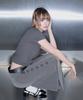 Mucent Tilt Stripe Button Point Long Skirt