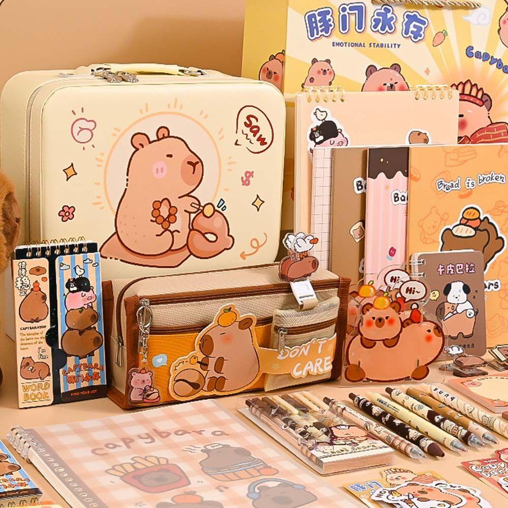 Pencil Case Capybara Stationery Set Abundant Back-to-school Gift Kit Study Stationery for Students