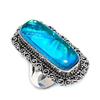 Blue Triplet Opal Handmade 925 Sterling Silver Jewelry Ring Size 10 S2M45