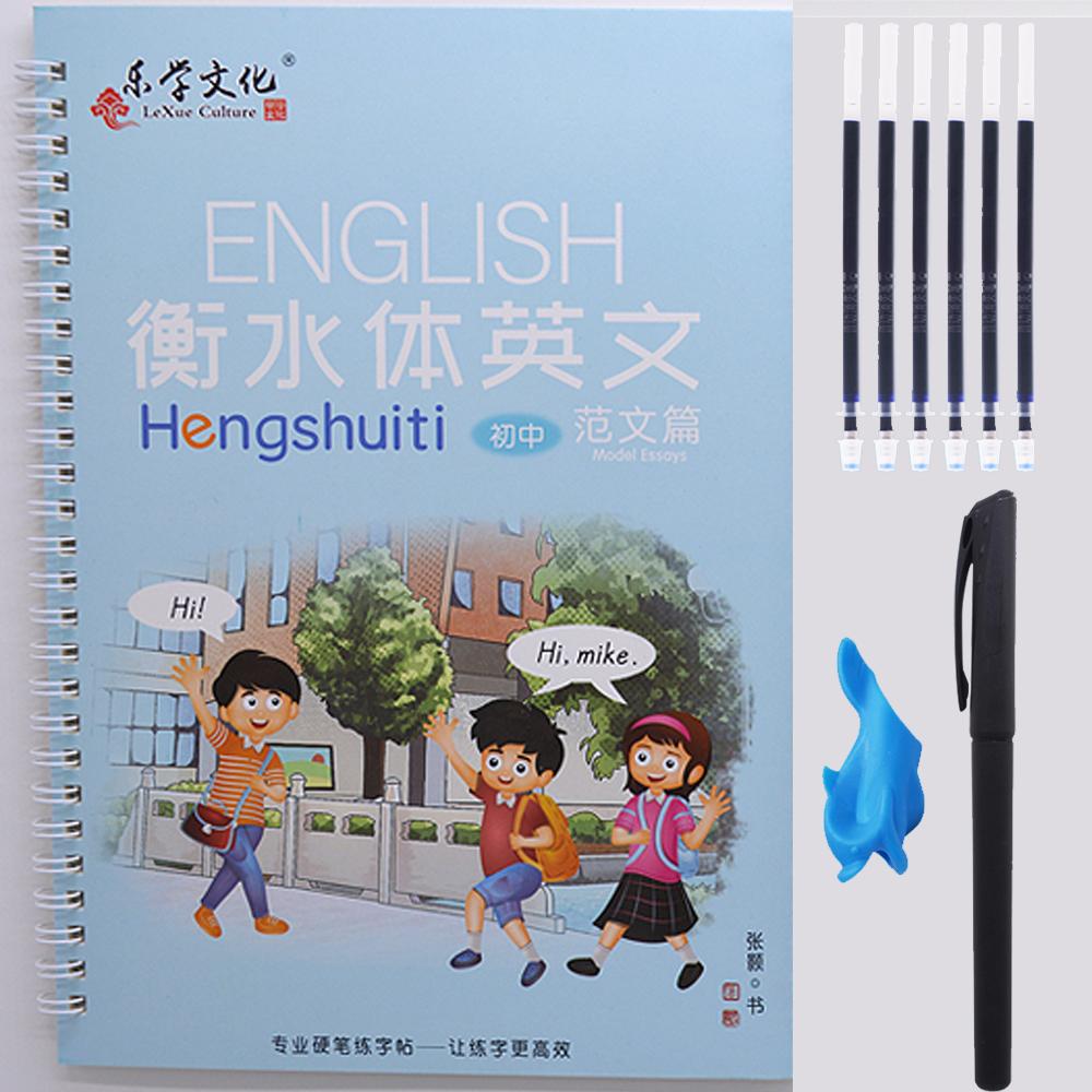 Practice Magic Copy Books 3D Groove English Copybook Learning for Children Junior Students Handwriting 1 Book With 6 Refills