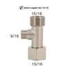 Гибкий медный тройник 1/2'' 3/4'' Т-образный тройник Фитинги для водопровода Соединение Резьба