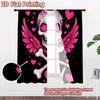 2D FLAT PRINTING 2pcs Curtains (Without Rod) Valentine's Skull with Hearts Popular Curtain Fabric Yarn Curtains Easter