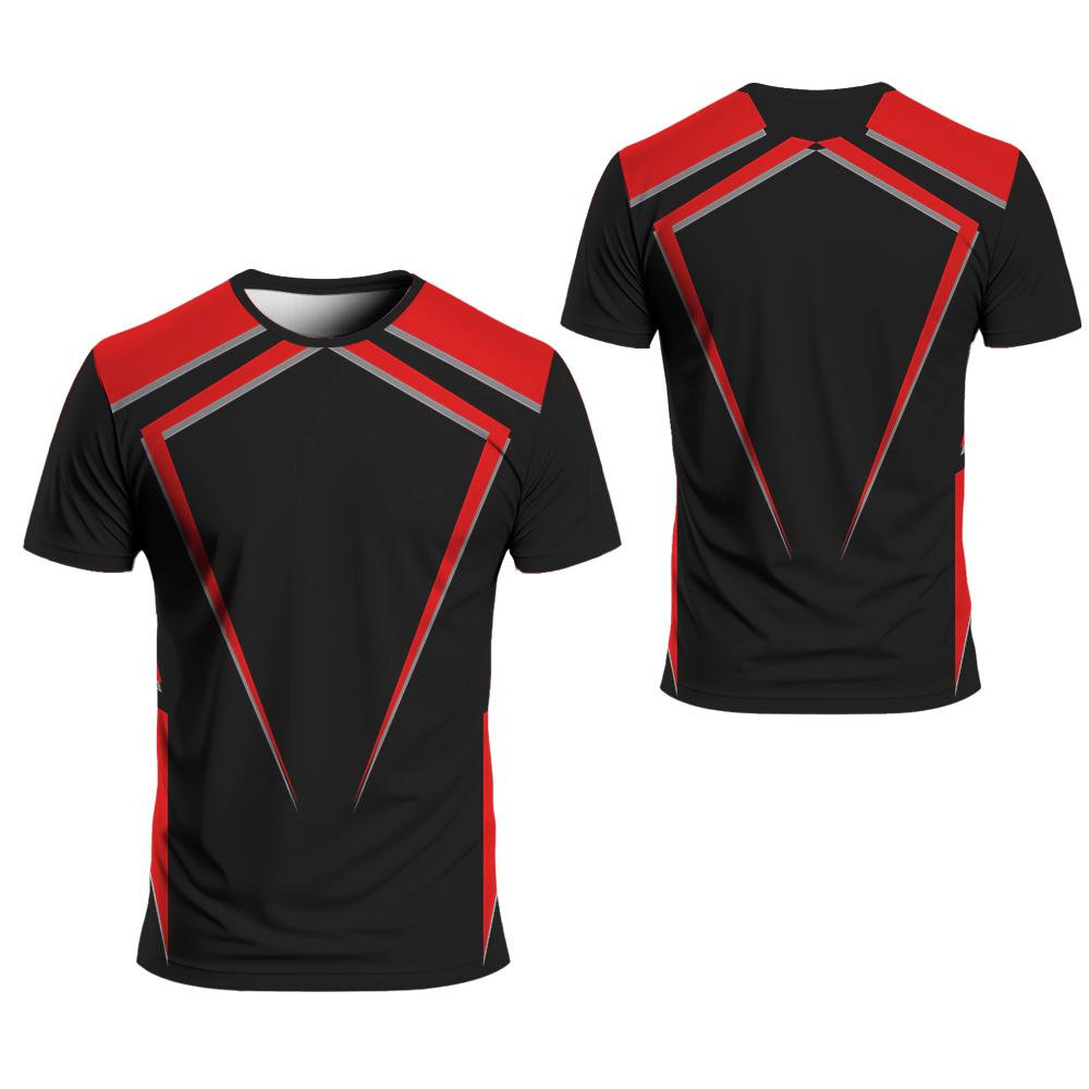 Men's Sports T-shirt 3D Printing New Sportswear Quick Drying Round Neck Football T-shirt Men's Women's Outdoor Sports Tops
