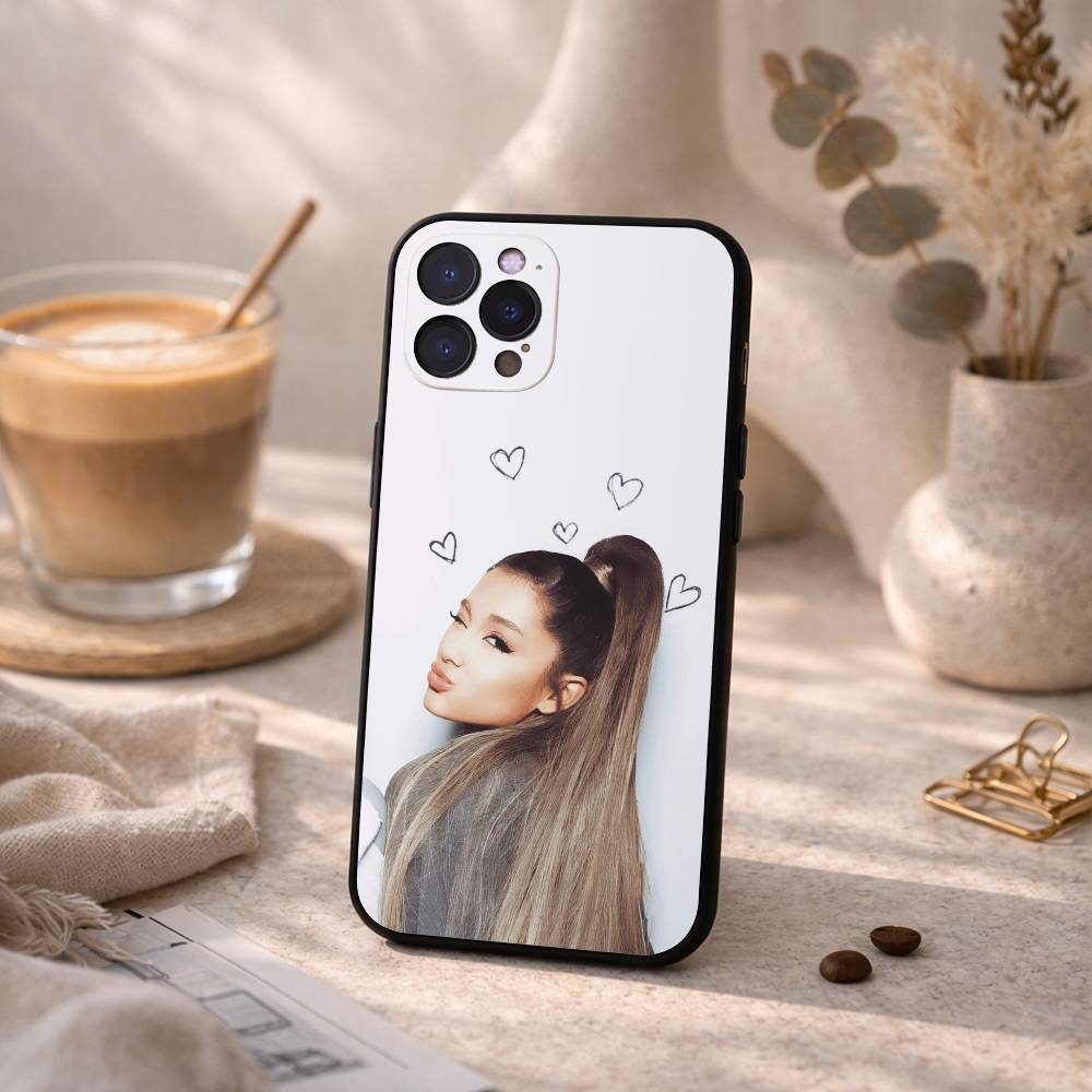 A- Ariana G-Grande Чехол для телефона для iPhone17,16,15,14,13,12Plus,Pro Max,XS,5G Мягкий силикон Черный чехол