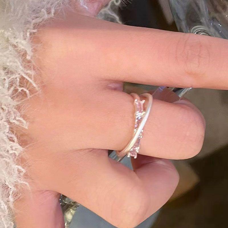 Милые розовые кольца в форме сердца для женщин, модные кольца со стразами для девочек, корейские модные аксессуары для пальцев, персонализированные ювелирные подарки