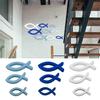 9Pcs/Set Wooden Hollow Fish Wall Decoration Nautical Coastal Ocean Theme Hanging Ornament School of Fish Beach Lake House Bathroom Wall Art