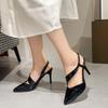 Sexy Sandals, Large-sized Patent Leather Pointed-toe Elegant Stilettos, 2025 Summer New Style Party and Party Women's Shoes