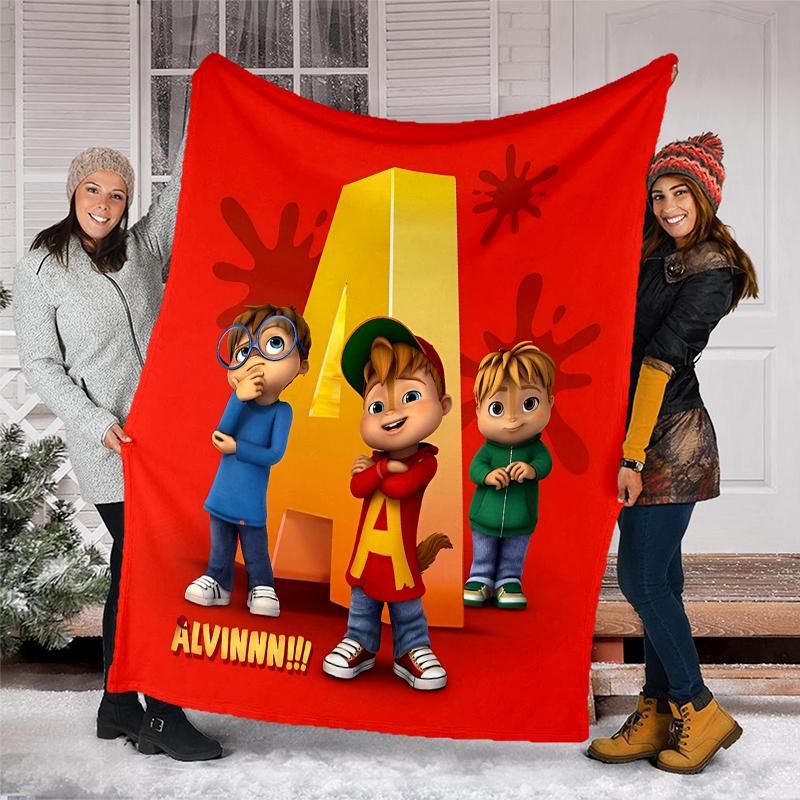 Alvin Chipmunks Theme Printed Blanket Perfect For Couch Bed Travel Outdoor Use Machine Washable Cozy Durable