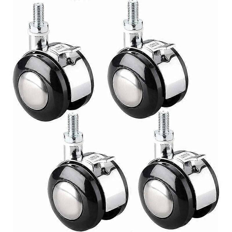4 Pieces Furniture Swivel Casters - M6 Chair Trolley Threaded Casters for Bedside Folding Table 1.5 Inch (M6)