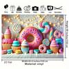Cute Donut Pattern Tapestry Sweet Dessert Bakery Wall Decor Whimsical Food Theme Background Mural Picnic Style Boho Chic Room Ar