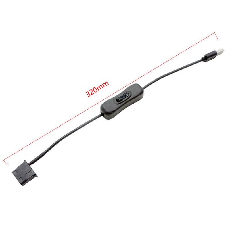 USB to 4Pin Fan Convert Cable with Adjust Switch PWM 5V to 12V Boots Cable USB Sleeved PC Fan Power Adapter USB 3pin Connector