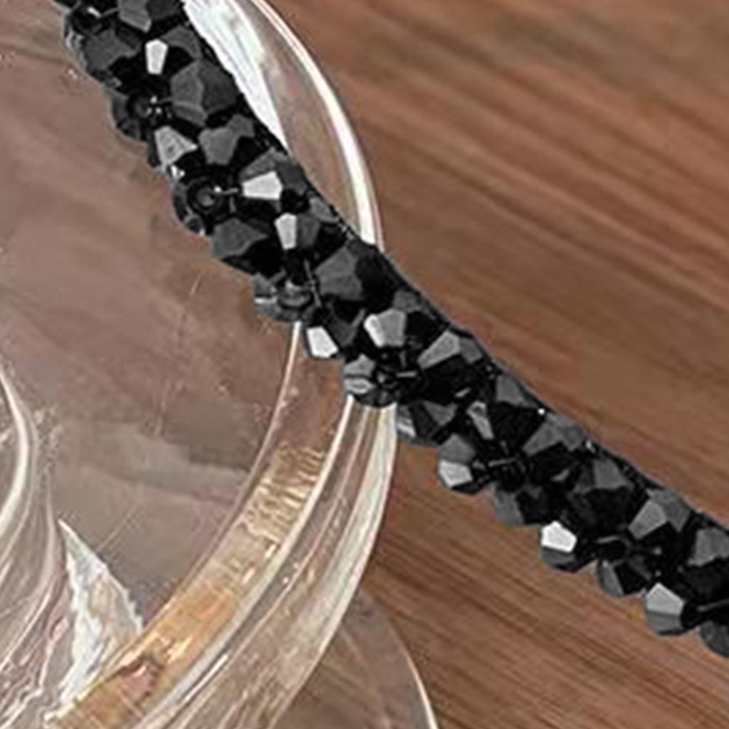 Crystal Beaded Hair Vine Headband with Fish-Line Design for Women Lightweight Shiny Hair Accessory for Wedding Party Photography