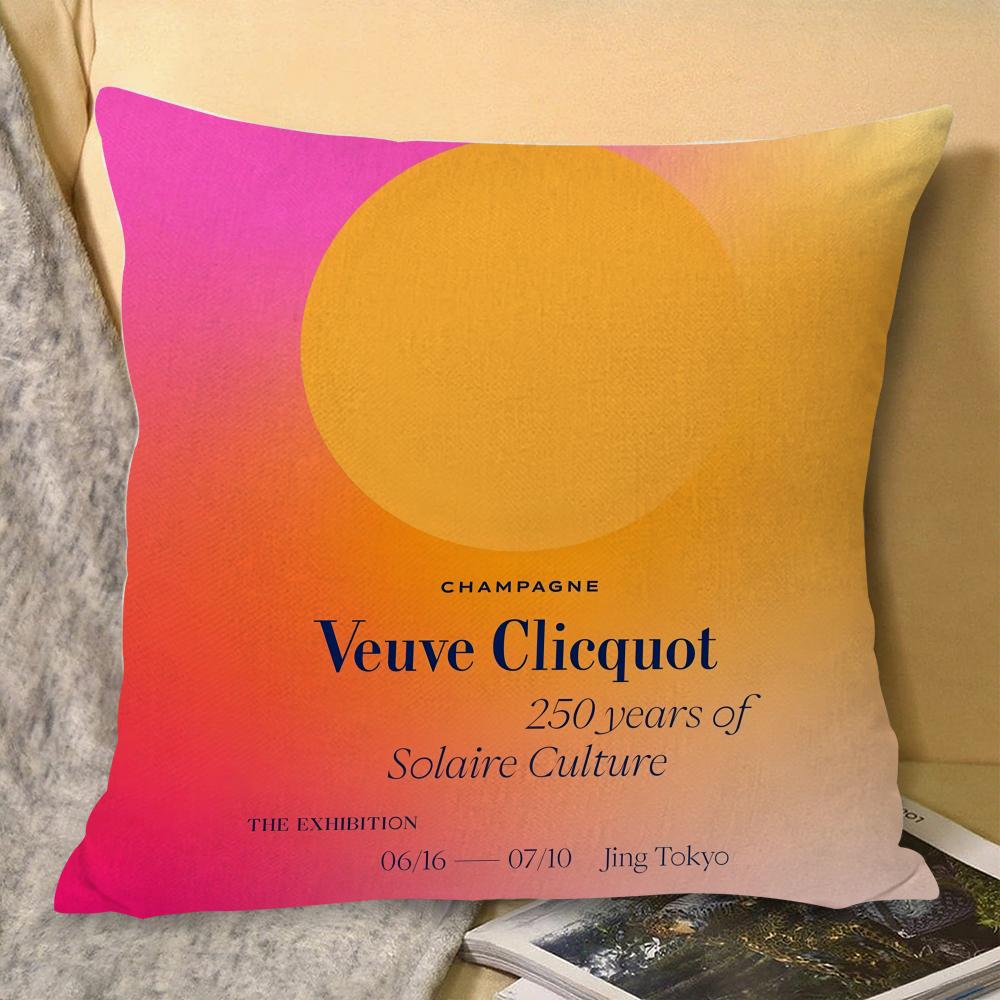 Роскошная V-Veuve C-Clicquot Наволочка Натуральный Лен Органическая Ткань Двусторонняя Печать Диван Домашний Декор Подарок Наволочка