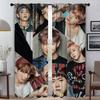 B-BTS Оконная штора для комнаты 2 панели Противомоскитные шторы для разделения комнаты Хэллоуинская декорация Домашние интерьерные шторы