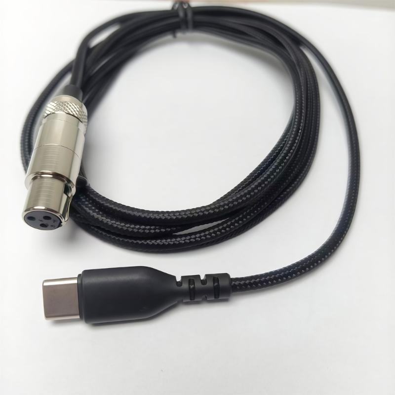 Плетеный нейлоновый USB C на 3-контактный XLR Кабель-замена для наушников Q701/K712/K702/K240/K240 II/K141/K17 С защитой от запутывания