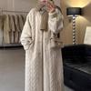 Women Cardigan Thickened Long Autumn Winter V Neck Thin Jacket Female Loose Simple Buttons Casual Fur Coat