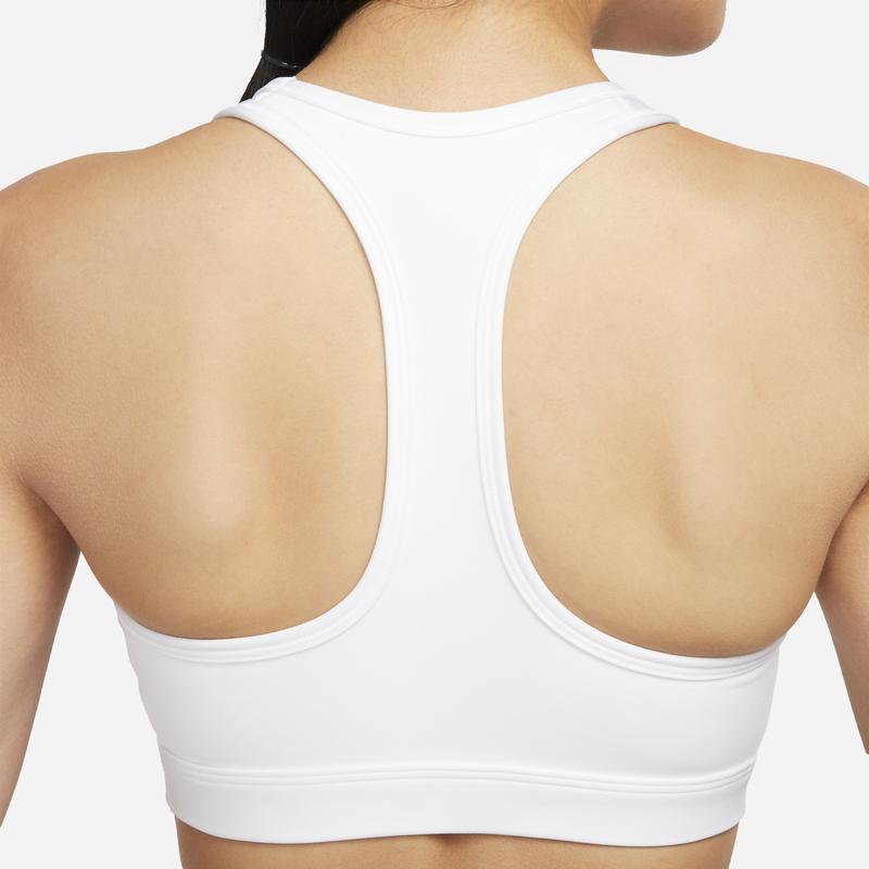Nike Сплошной цвет, укороченный спортивный бюстгальтер без рукавов с круглым вырезом, женский спортивный бюстгальтер, белый DX6822-100