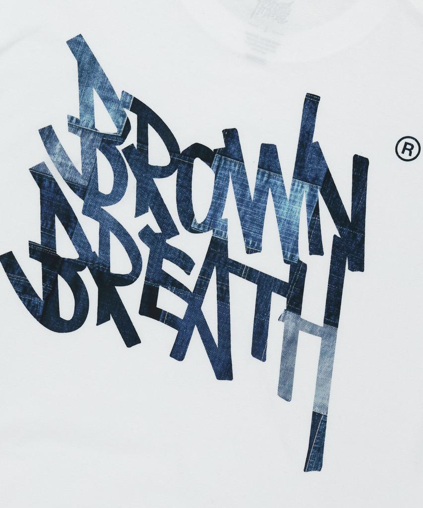 Футболка BROWNBREATH с пэчворк-биркой V.2 - Белая