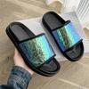 2025 New Summer Wear One-word Drag Men's Flat-bottomed Sandals Soft-soled Trend Lazy Beach Shoes 371251-J