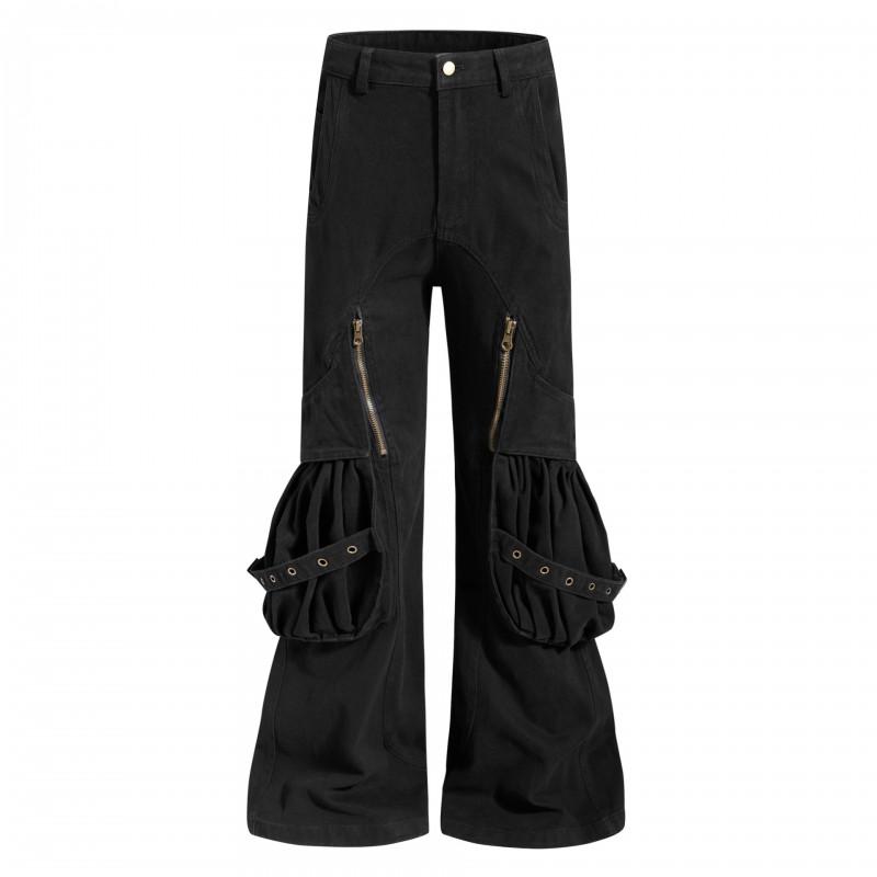 American Style Flared Casual Pants Unisex Streetwear Trendy Trousers Daily Wear